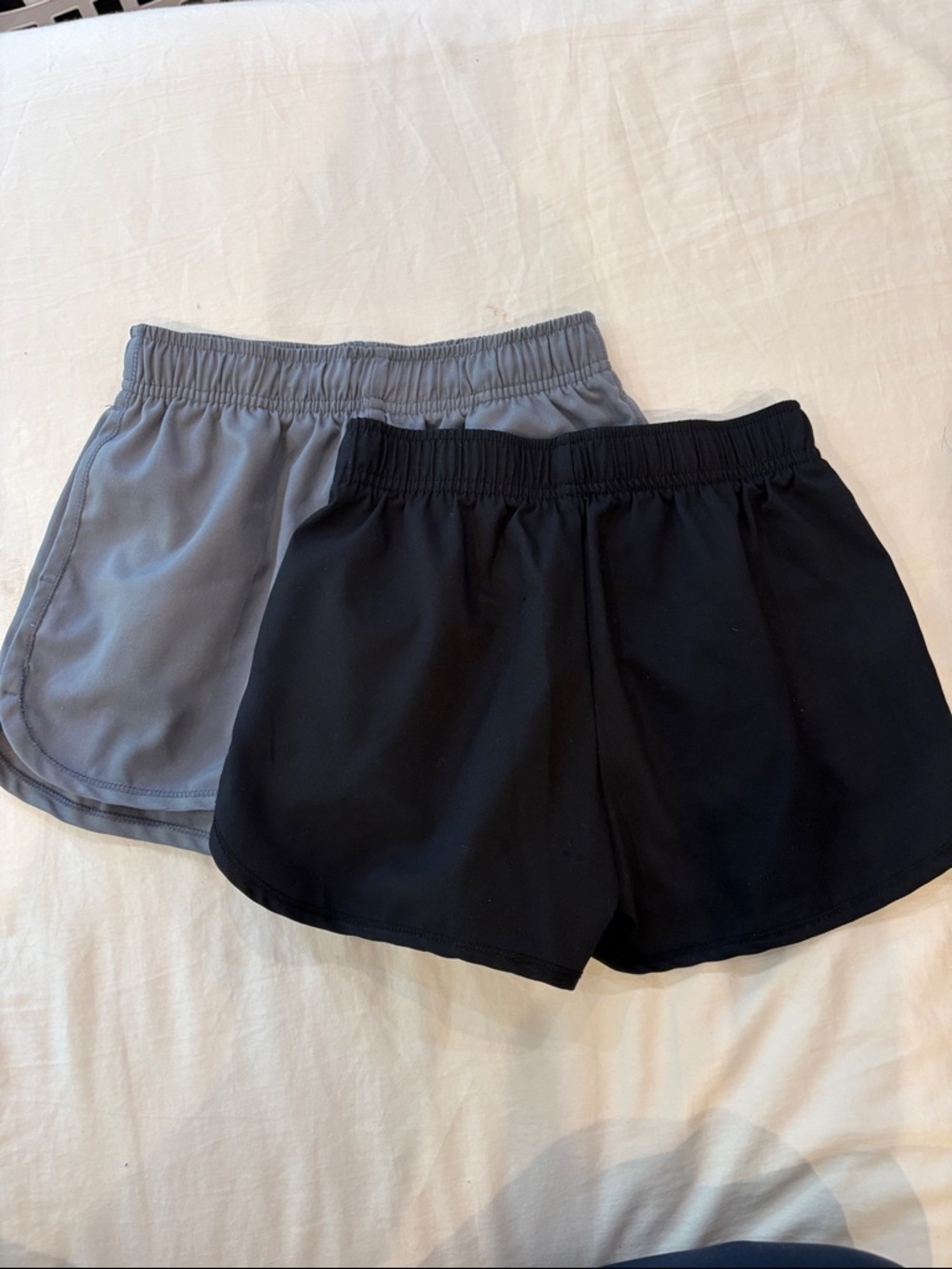 Primary Kids Athletic Shorts set - grey and black, size 8-9